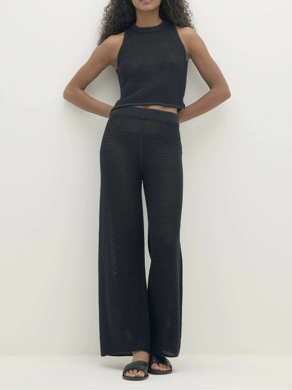 Naked Cashmere AVONIQUE WIDE LEG PANT - BLACK